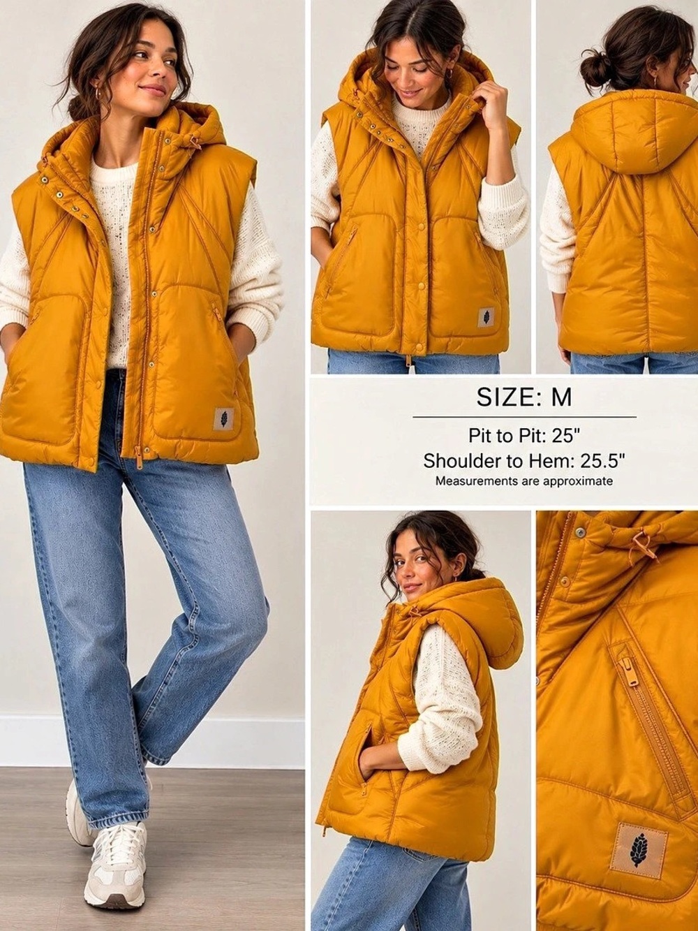 NWT FP Movement Puffer Vest Marigold Hooded PrimaLoft Size M $168